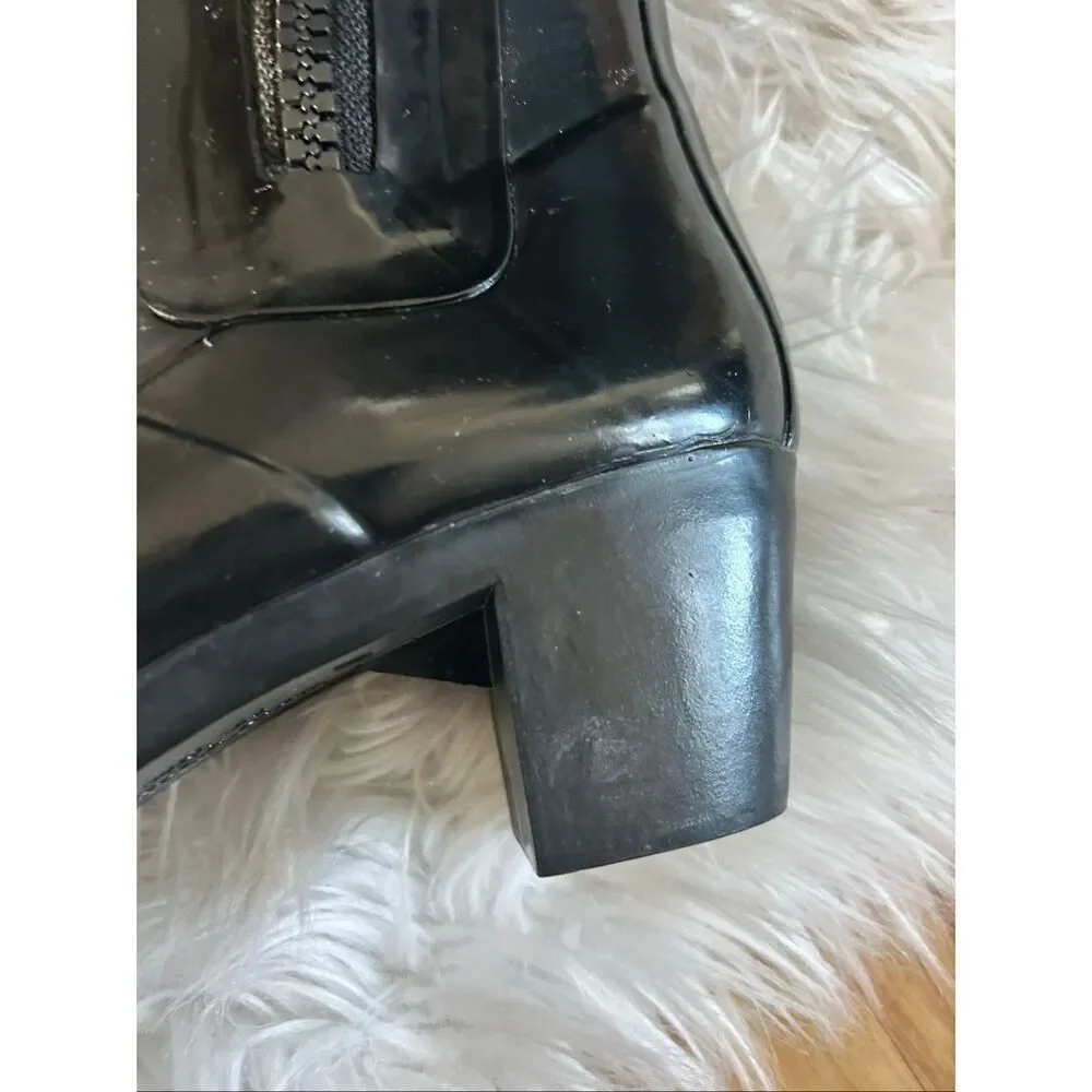 Kate Spade New York Penny Boots Black Sz 11 Womens Rubber Ankle Rain Shoes